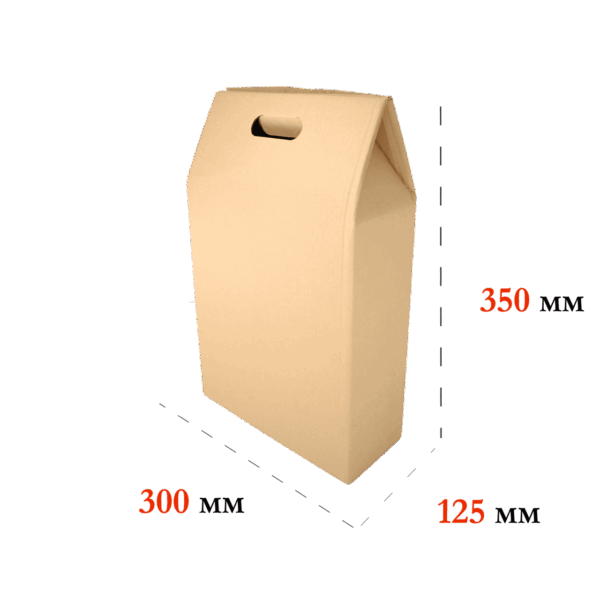 Коробка самосборная 300*125*350 В, Е Бурый 0700